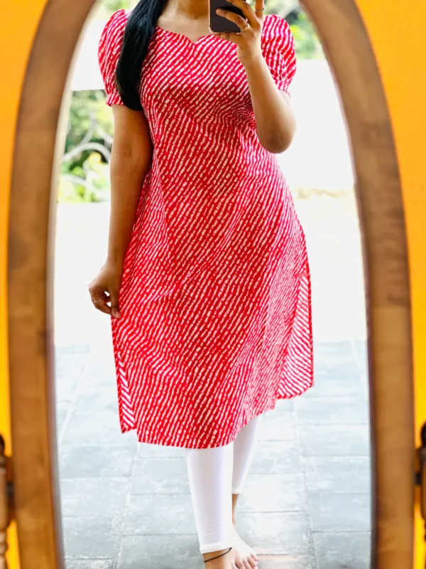 RED COTTON KURTI